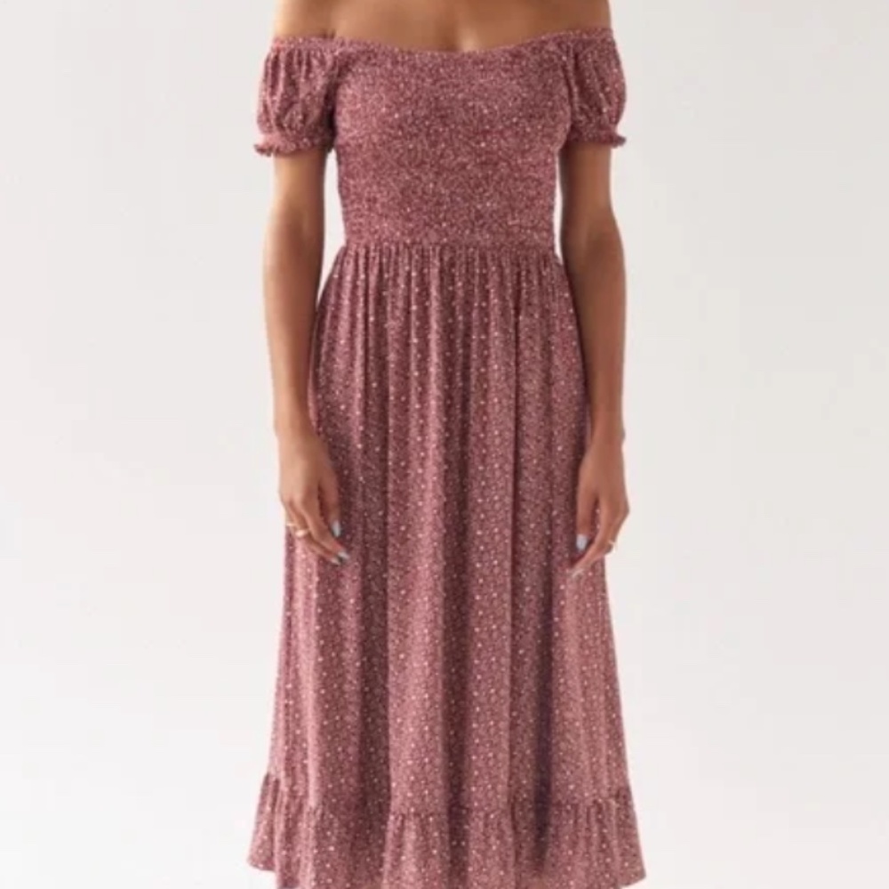 Urban Outfitters Tessie Puff Sleeve Midi Dress